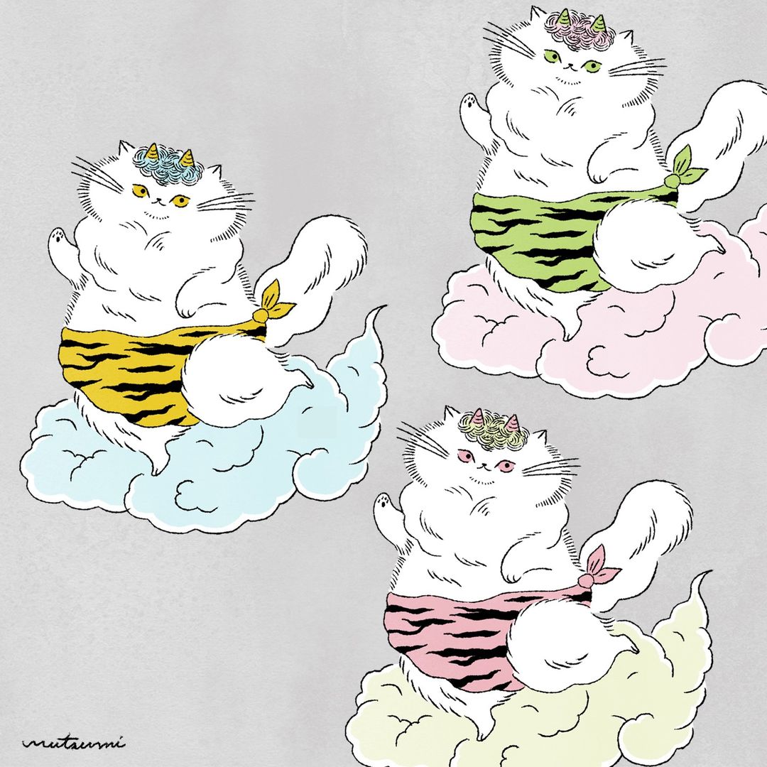 插画师 ,猫咪 . 日本插画师 Kawamu 的猫咪日常